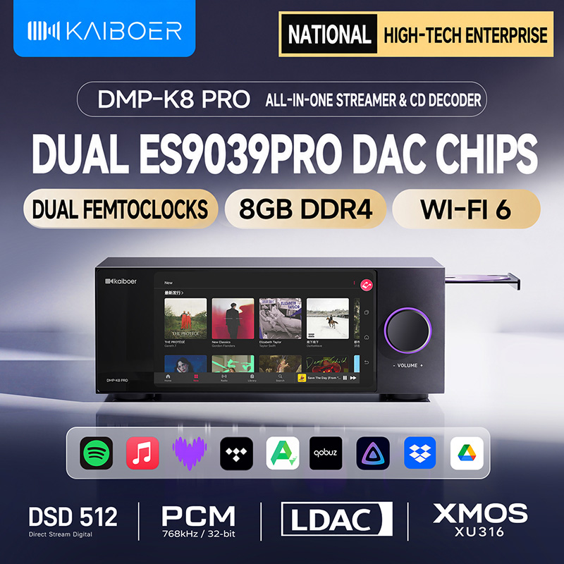 Dac Streamer Network Player - Kaiboer DMP-K8PRO, lecteur CD et streamer