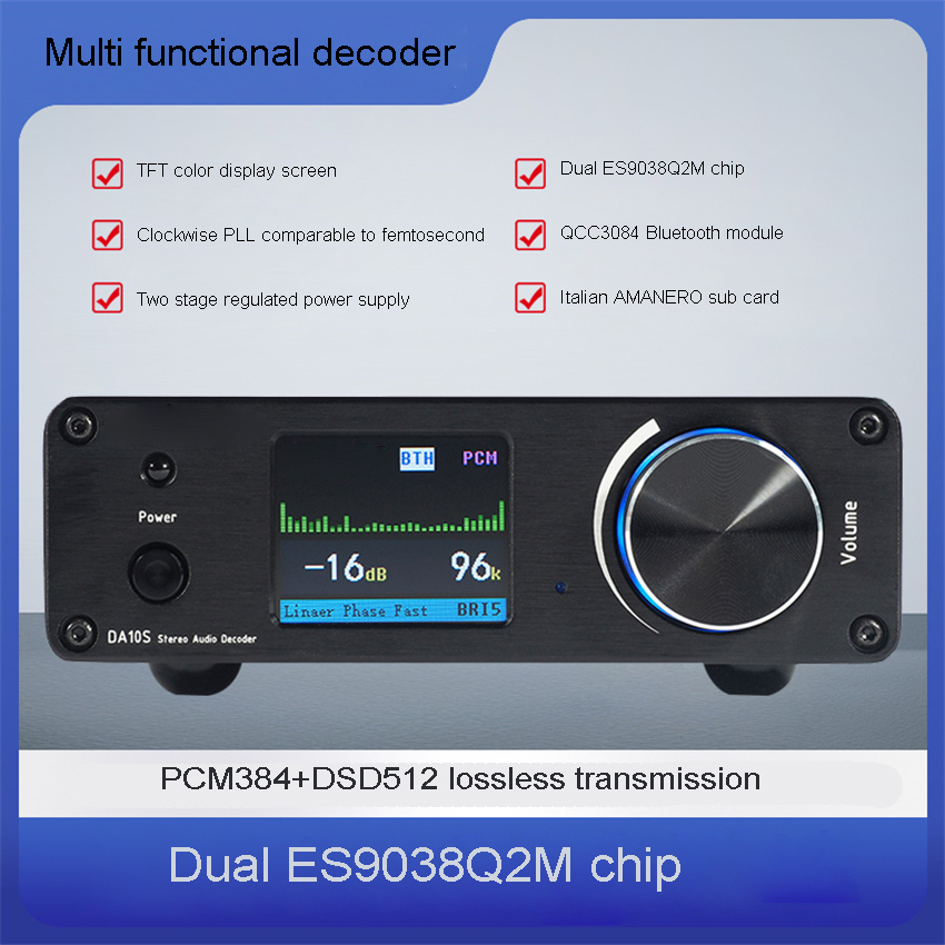 Dual Ess9038 Dac - DA10S double ES9038 DSD512 Bluetooth 5.4