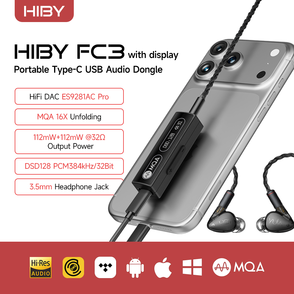 HiBy FC3 MQA Dongle Type C ver - Dual Ess9038 Dac avis et prix