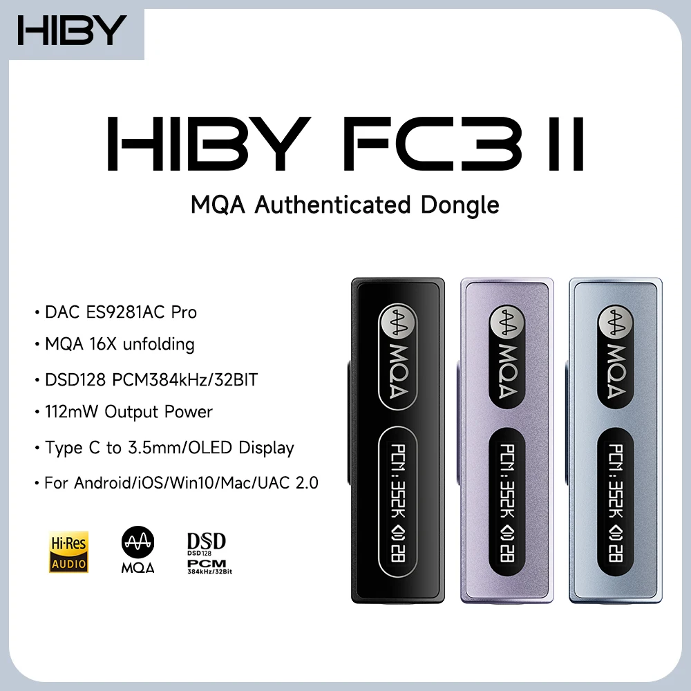 HiBy FC3 MQA Dongle Type C ver - Dual Ess9038 Dac avis et prix